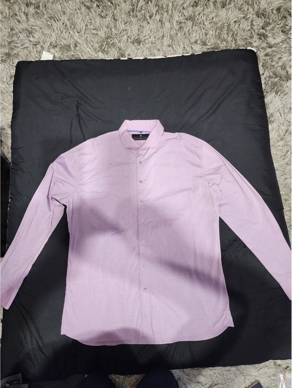 American Tall XXLT Big & Tall Purple Geometric Long Sleeve Dress Shirt Button-Up